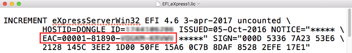 EFIライセンス確認方法Mac