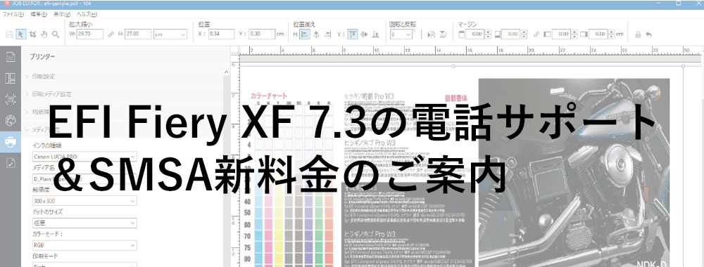 Fiery XF 7.3電話サポート&SMSA新料金